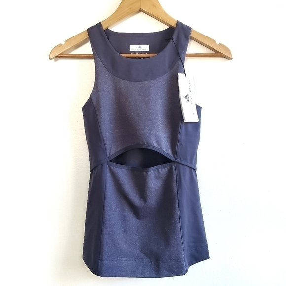New Adidas by Stella McCartney Yoga Comfort Tank Top In Night Steel NWT Size XS - Picture 6 of 12